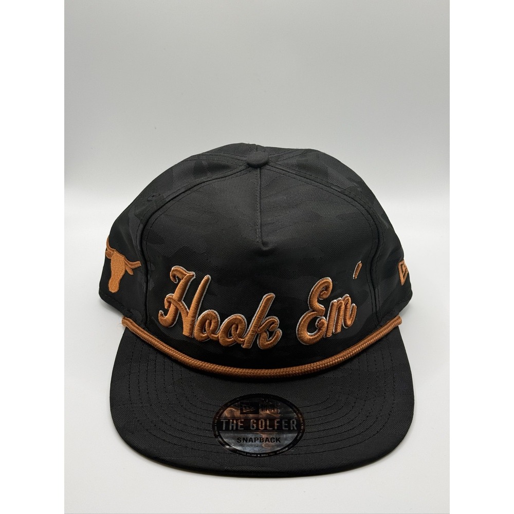 New Era The Golfer Texas Longhorns Hook Em Black Snapback Hat OSFM